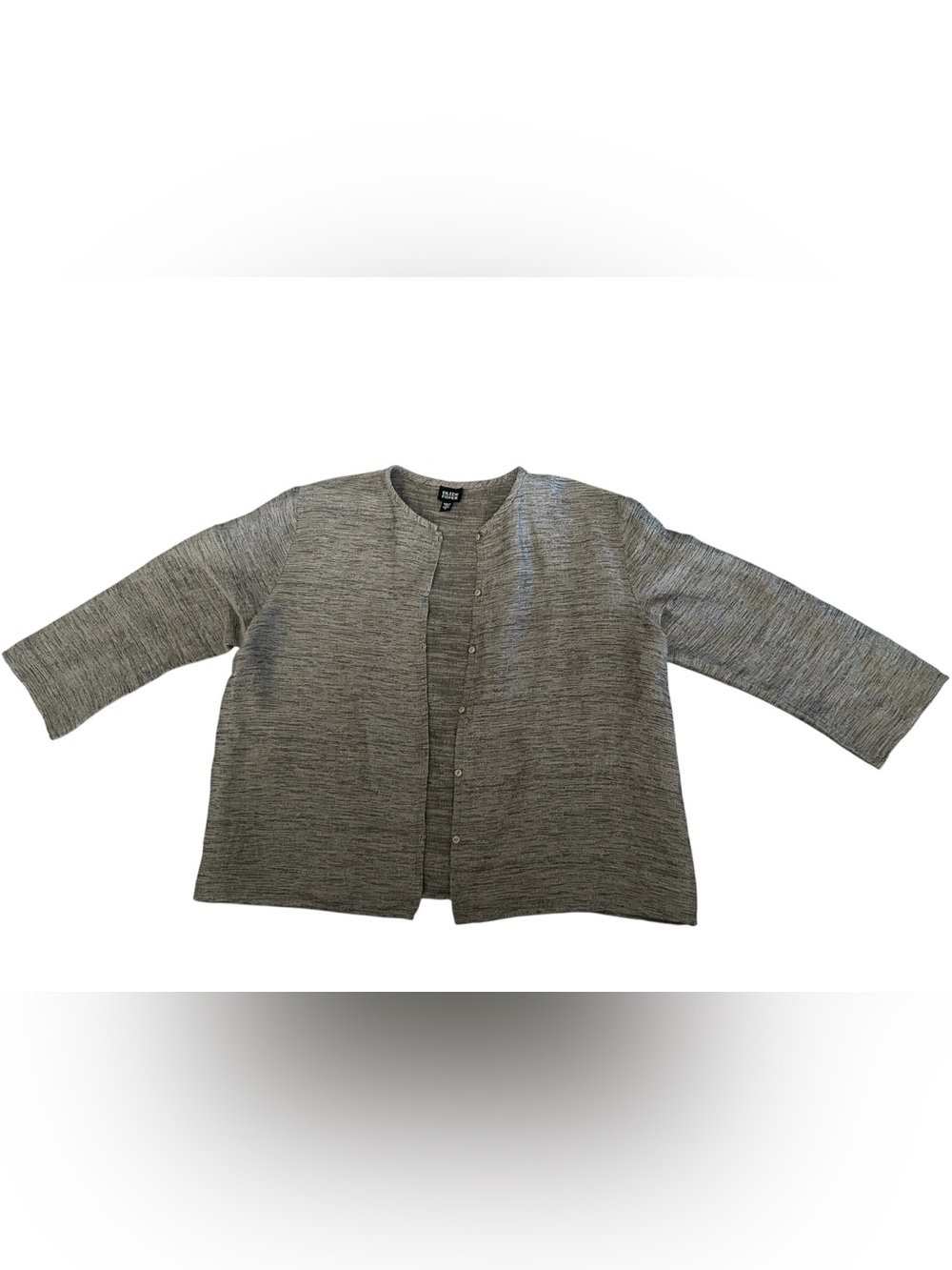 Eileen Fisher Linen Blend Button Down 3/4 Sleeves Top Size L